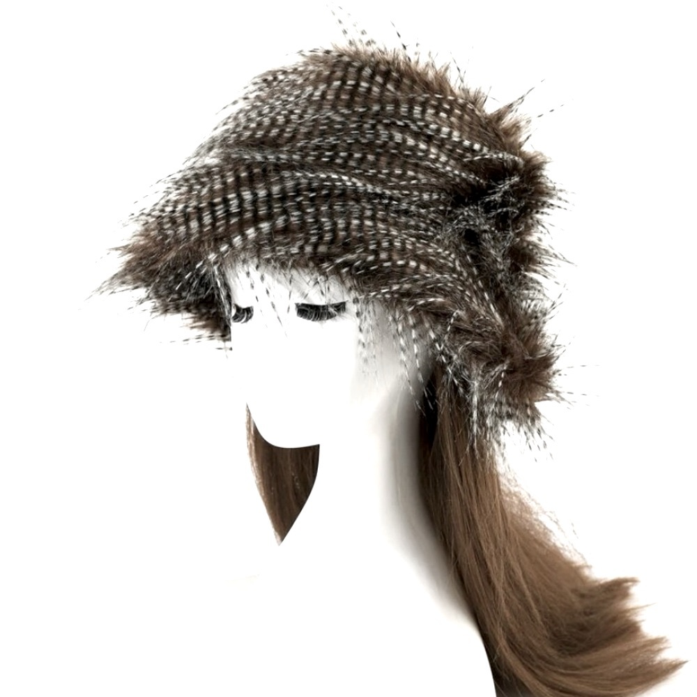 Black & White Faux Fur Fuzzy Reversible Unisex Bucket Hat
